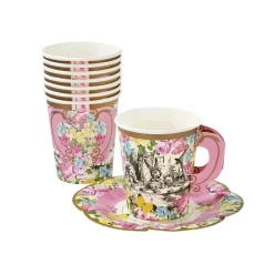 Alice in Wonderland Teacups & Saucer Set - 12 pack