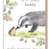 Badger and Hedgehog Father's Day Greetings Card