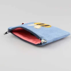 Bee Embroidered Flat CoinPurse