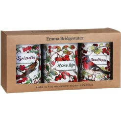 Birds in the Hedgerow Set of 3 Round Caddies