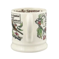Birds In The Hedgerow Spindle & House Sparrow  1/2 Pint Mug