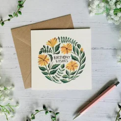 Birthday Wishes Marigolds Greeting Card