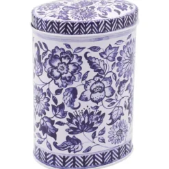 Blue & White Mini Oval Tin