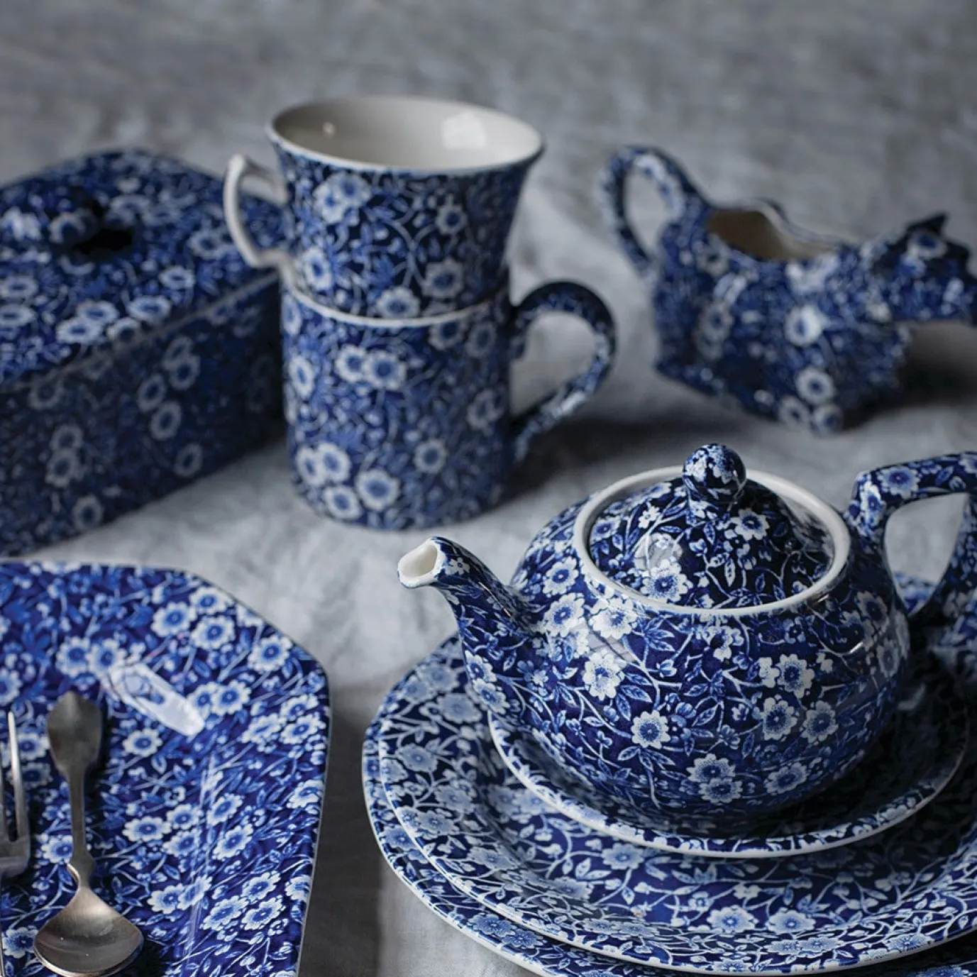 Blue Calico Cow Creamer Boxed