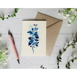 Blue Cosmic Wildflower Greeting Card