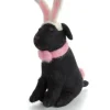 Bunny Earred Sitting Black Labrador Felt Decoration