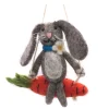 Bunny on a Carrot Swing  Felt Decoration