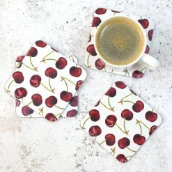 Cherry Coaster Set by Corinne Alexander