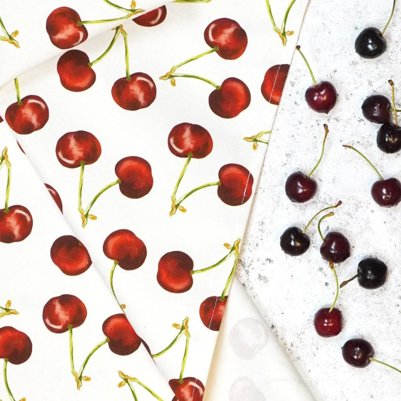 Cherry Tea Towel by Corinne Alexander