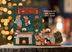 Christmas Bears Fireplace Pop Out Card