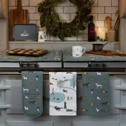 Christmas Dogs Double Oven Glove