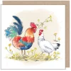 Cock and Hen Greetings Card