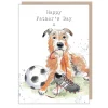 Dog with Soccer Ball Father's Day Greetings Card
