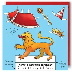 Dress an English Lion Birthday Card