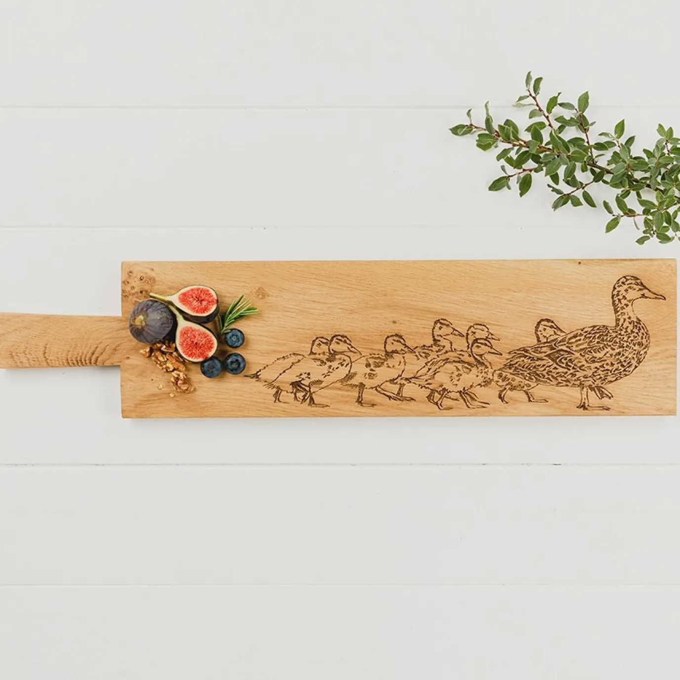 Duck & Ducklings Long Oak Serving Paddle