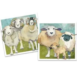 Felted Sheep pack of 10 Mini Notecards