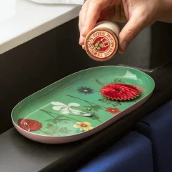 Festival of Flowers Oval Enamel Printed Tray