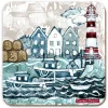 Fishing Village Lighthouse Coaster