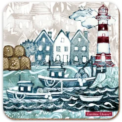 Fishing Village Lighthouse Coaster