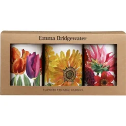 Flowers Set of 3 Round Caddies