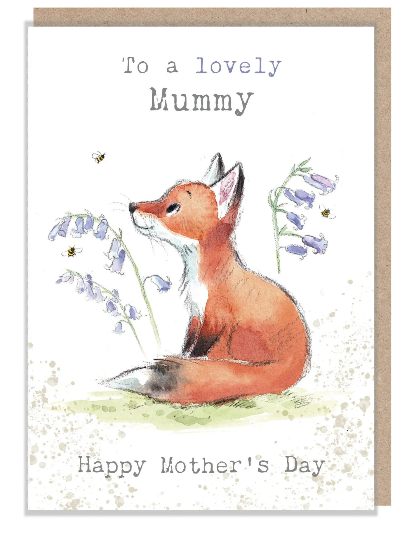 Fox with Bluebells "To A Lovely Mummy" Mother's Day Greetings Card
