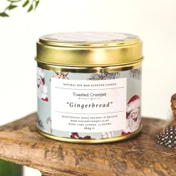 Gingerbread Candle in a Matte Gold Tin