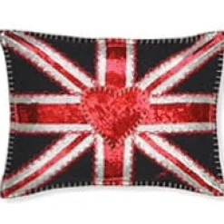 Glam Rock Sequin Union Jack Pillow