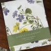 Heart's Ease and Heath Dog Violet Linen Union Tea Towel