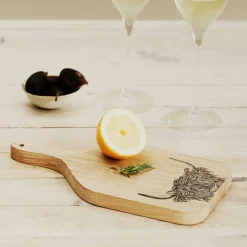 Highland Cow Oak Hanging Paddle