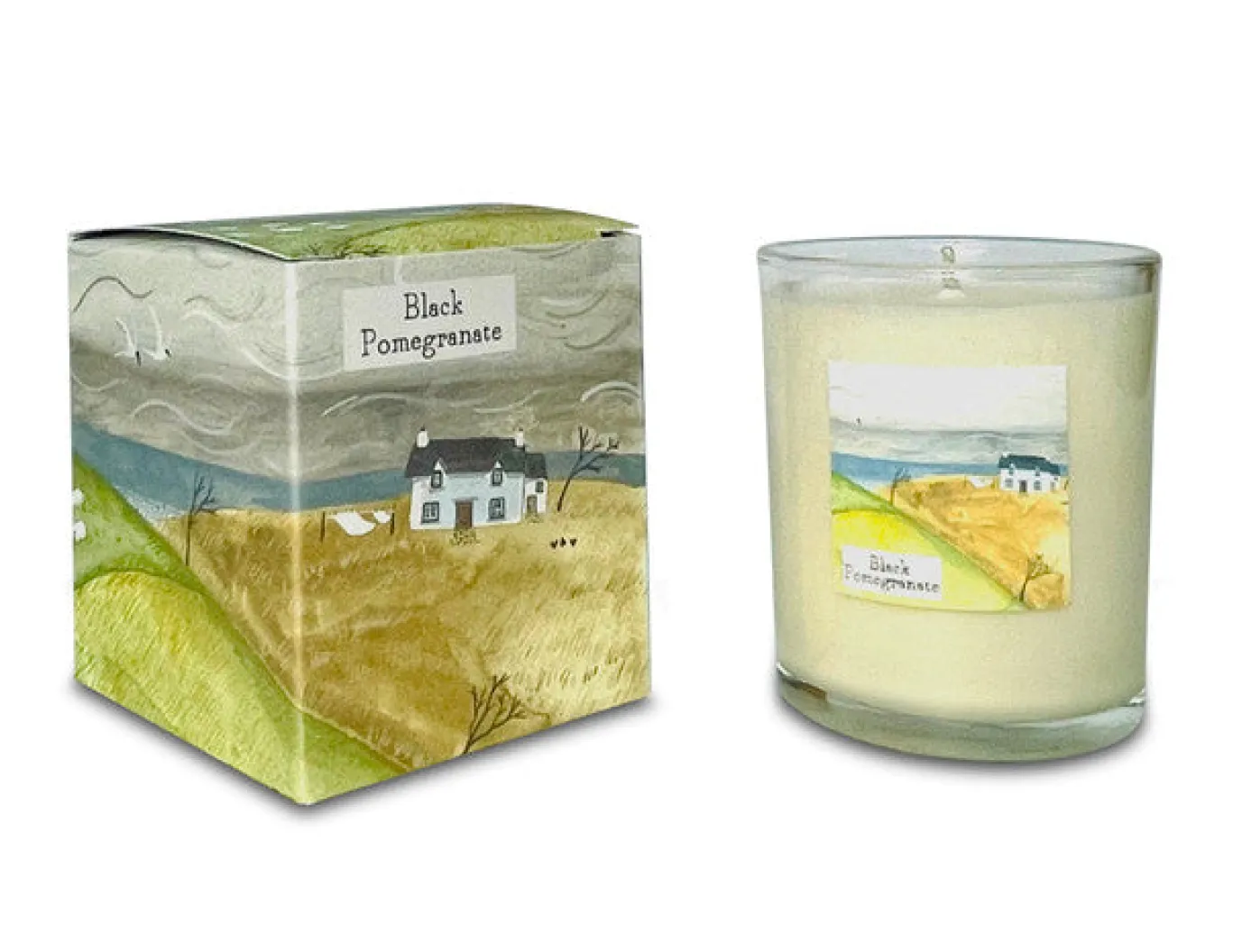 Hill Cottage- Black Pomegranate Glass Candle