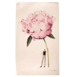 In Bloom Pink Peony Tea Towel
