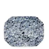 Ink Blue Hibiscus Rectangular Platter