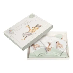 'Little Savannah' African Animals Baby Hat and Mittens Set