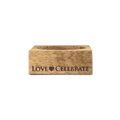 Love & Celebrate Oak Wine Bottle Coaster
