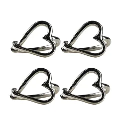 Love Heart Napkin Ring Set of 4