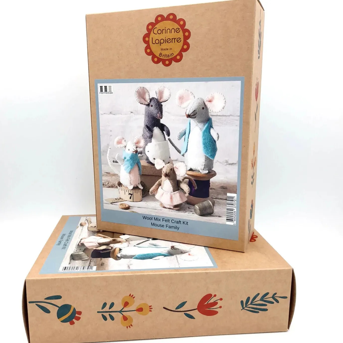 Mouse Family Wool Mix Felt Craft Kit