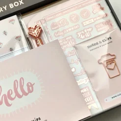 Notes & Clips Blush & Rose Gold Stationery Box