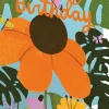 Orange Cornflower, Birthday Laser Greeting Card