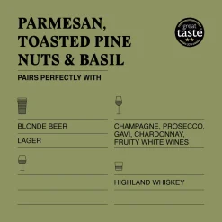 Parmesan, Toasted Pine Nuts and Basil Drinks Biscuits 110g