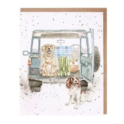 'Paws for a Picnic' Spaniel and Labrador Blank Greetings Card