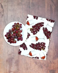 Red Wine Tea Towel by Corinne Alexander