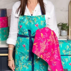 Sara Miller Chelsea Pink Tea Towel