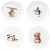 Set of Four 8 Inch Coupe Plates  (Hare, Duck, Mouse, Squirrel)