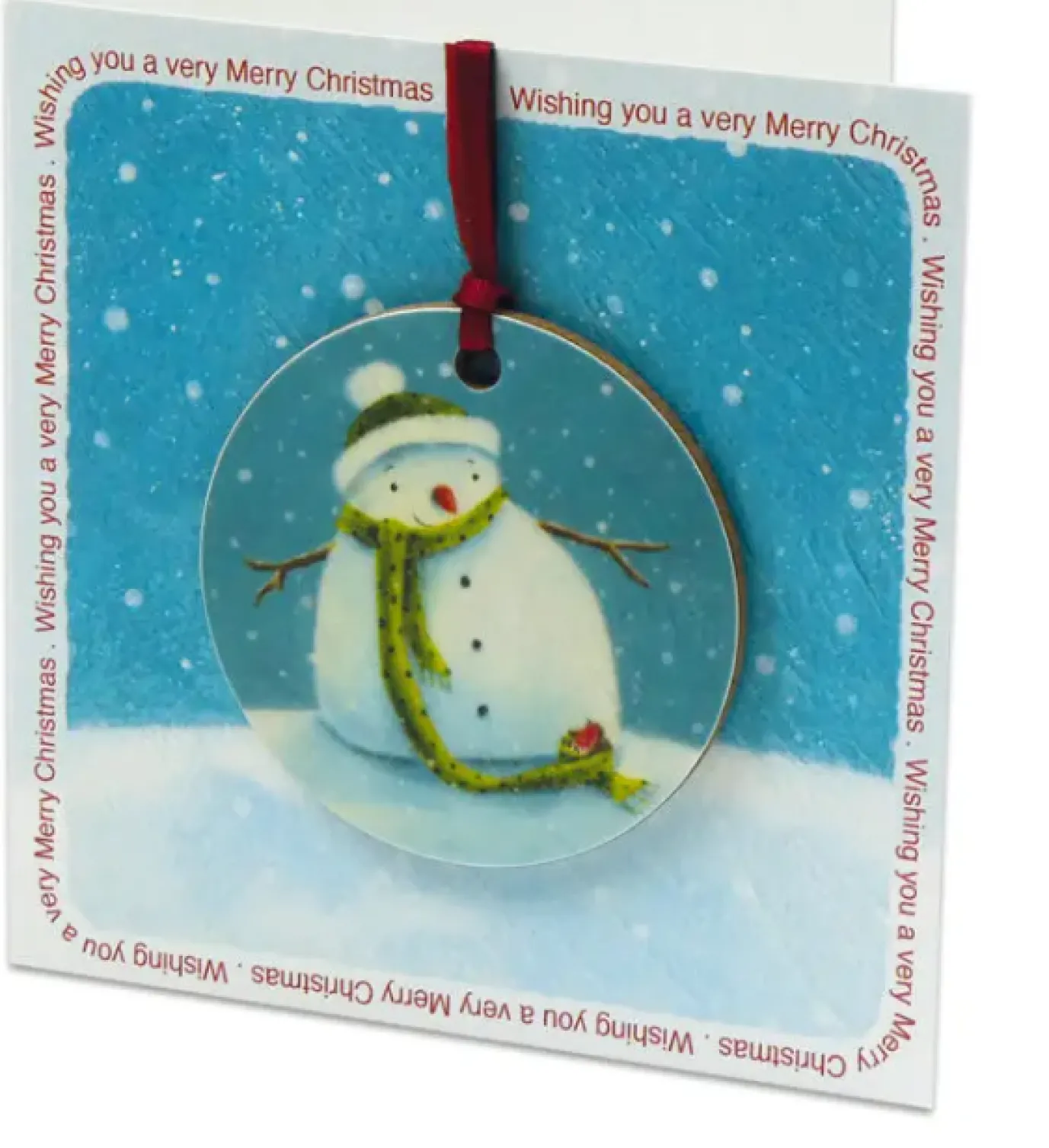 Snowman Melamine Bauble Card