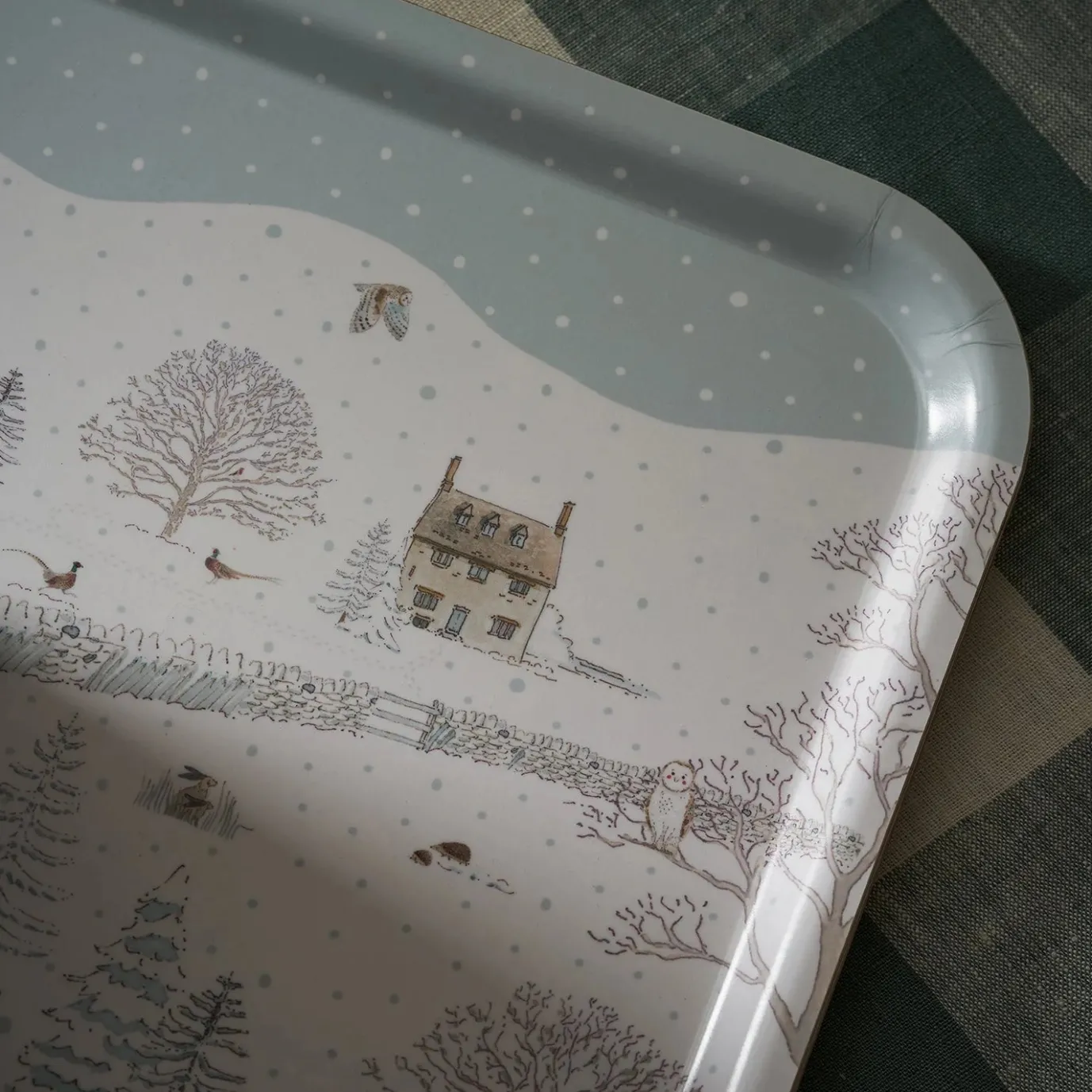 Snowy Cottage Large Tray