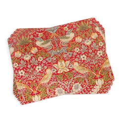 Spode Morris and Co Strawberry Thief Red Placemats - Set of 4