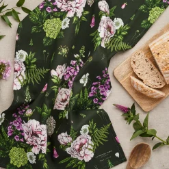 Summer Garden Tea Towel - Dark Green
