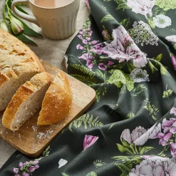 Summer Garden Tea Towel - Dark Green