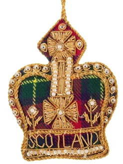 Tartan Scotland Crown Decoration
