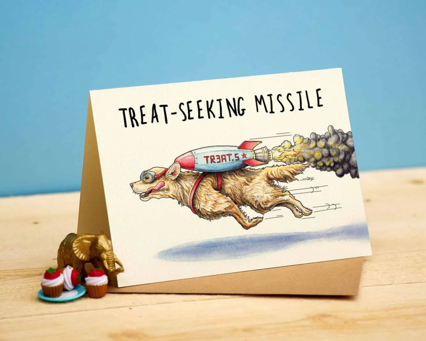 Treat-Seeking Missile Greetings Card